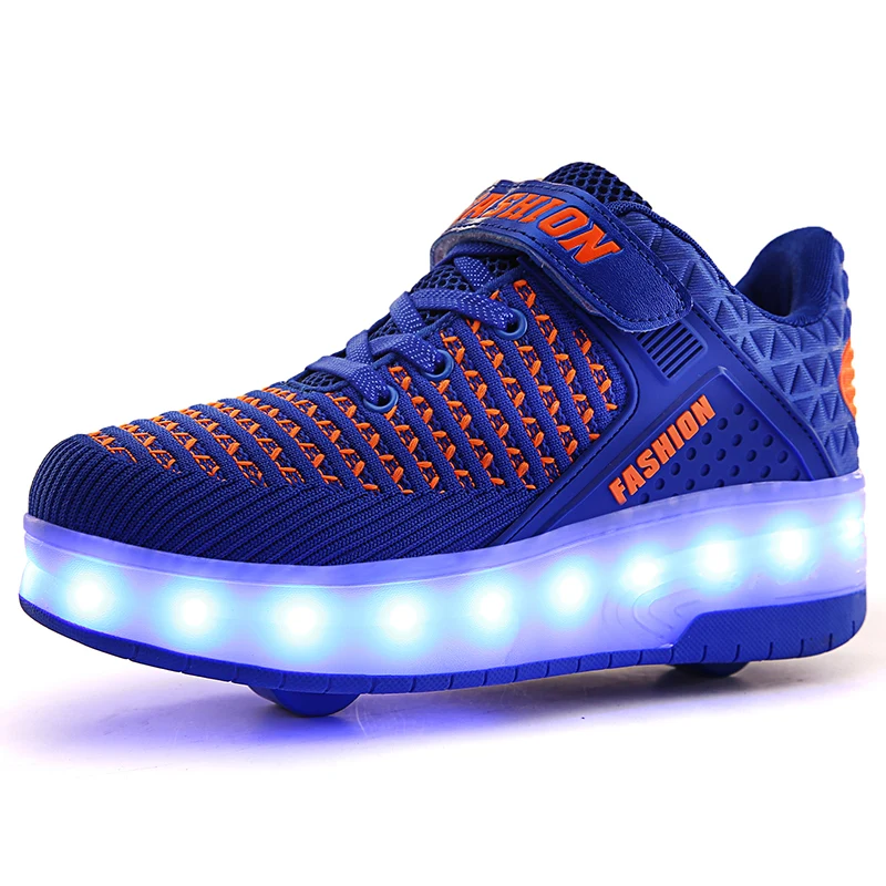 Aikuass Unisex LED Light up Roller Shoes USB Chargeable Wheeled Skate Sneaker Christmas Birthday Gifts for Boys and Girls Kids