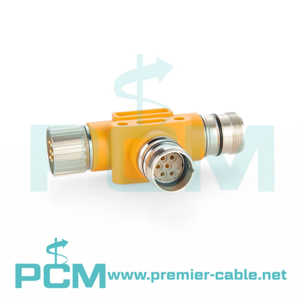 Profibus Module Power Supply M23 Servo Motor Tee Connector manufacture