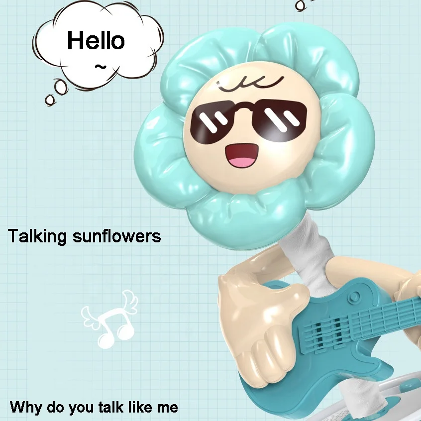 Tanzende Sprechende Sonnenblume - Personalisierbares Plüschtier Mit Gesichtsaufdruck & 50 Liedern
