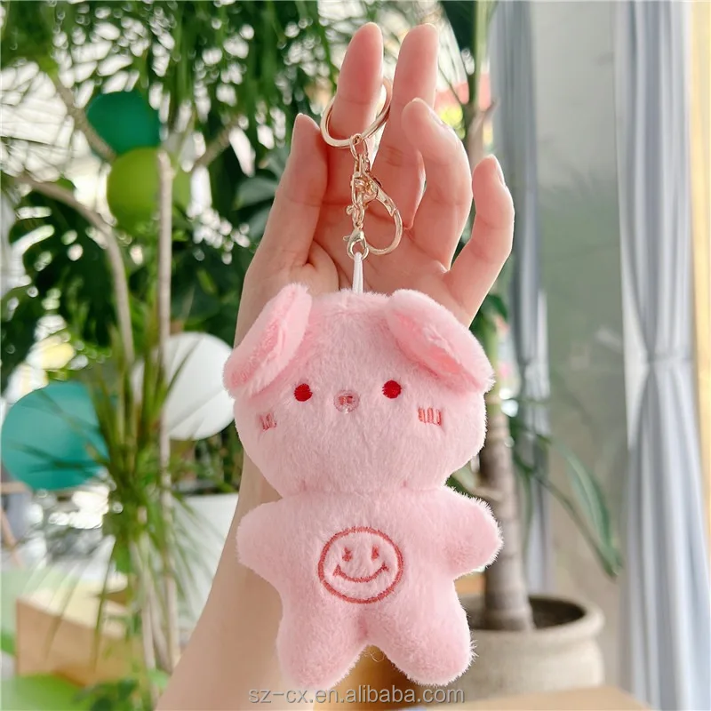 BORJOM Rabbit Doll Keychain Exquisite Cute car Bag Small Pendant (Color :  White, Size : Average)