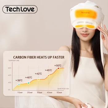 Tech Love Relieve Stress Intelligent Vibrating Electric Smart Head Eye Care Massager Heat Compression Eye Massager Equipment
