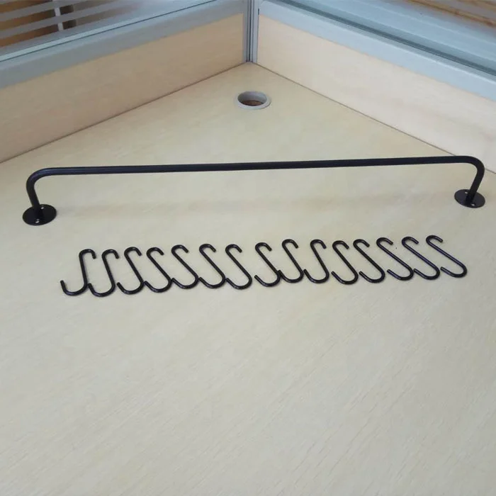 Rail De Rangement Acier Inoxydable 40cm Avec 6 Crochets - Pour Ustensiles De Cuisine - Fixation Murale Facile - 6