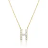 Collana in zirconi con lettera H t14478