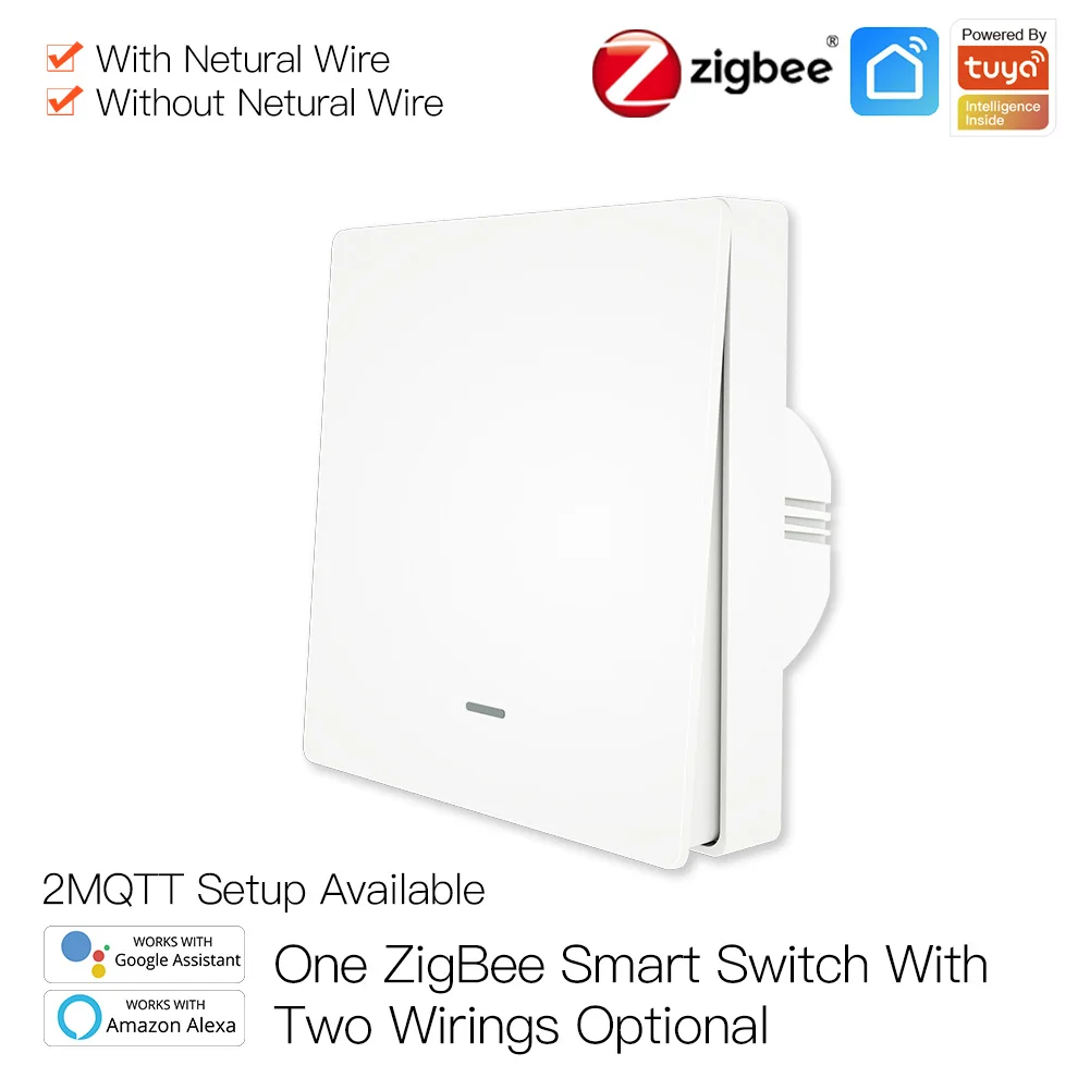 Tuya Smart Life App Push Button Switch Smart 3 Gang White Zigbee Light Switch Wireless Remote Control Work With Smart Speaker