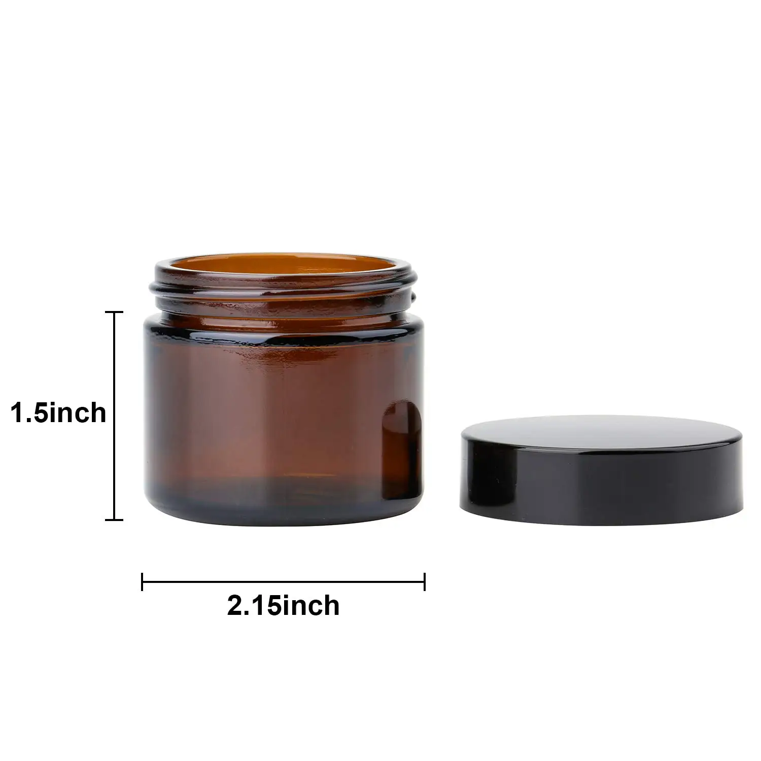 2oz 4oz 8oz Straight Side Amber Glass Jar Cosmetics Cream Body Scrub ...