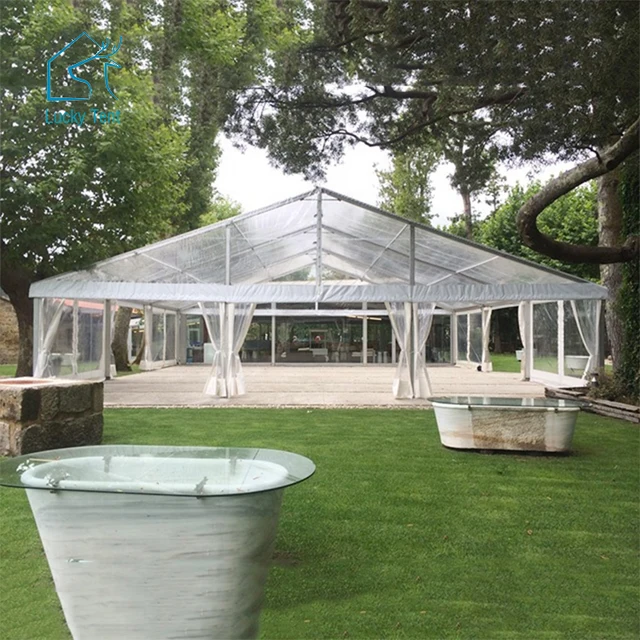 Clear PVC Rectangle Roof Tent Outdoor Transparent A Frame Wedding Tent For Reception