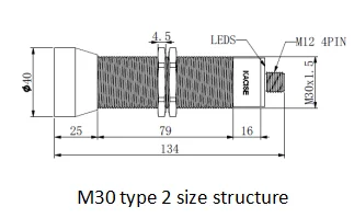 KUS3000 M30-Type2 Ultrasonic Sensor for distance and liquid Level Measurement