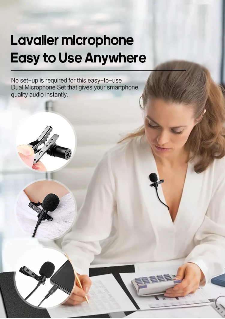 Popular Mini Portable 3.5mm/35mm Wind Muffs Lapel Wired Clip Microphone