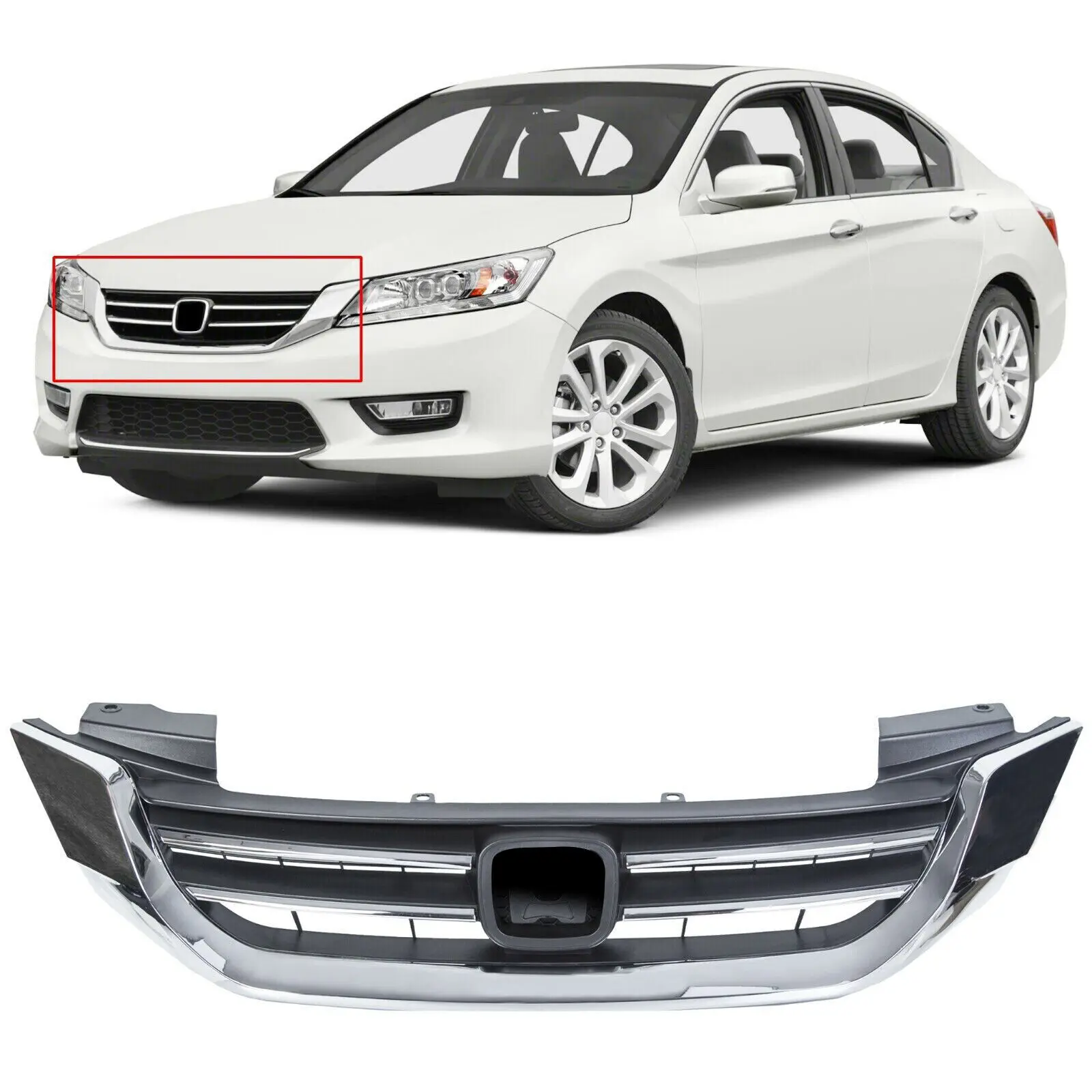 auto parts oem high quality front bumper cover upper grille radiator grille for Honda Accord sedan 2013 2014 2015