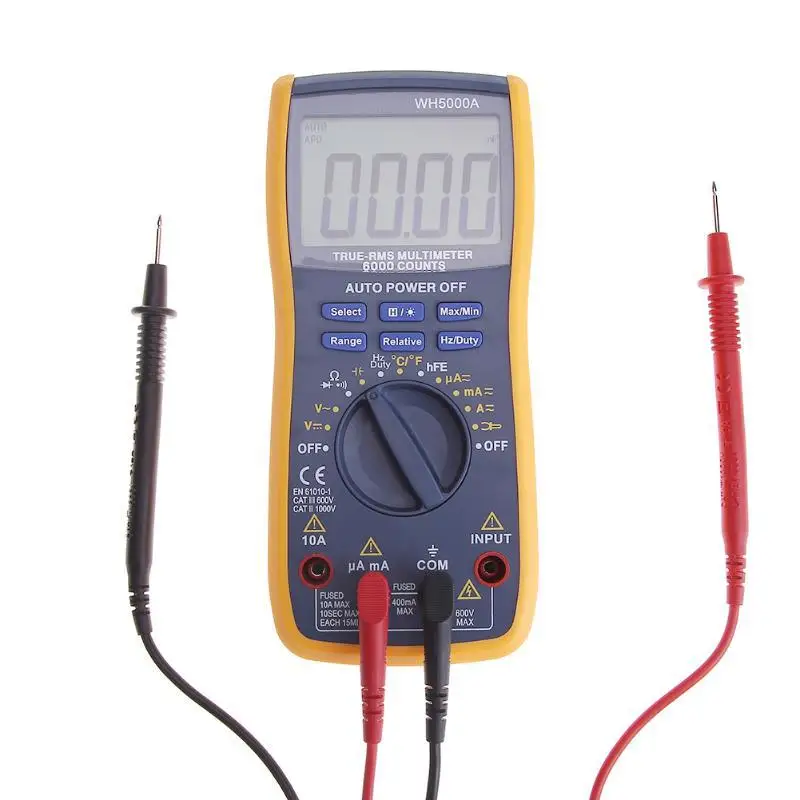 WH5000A Digital Multimeter 6000 Counts with USB Interface Auto Range with Backlight Magnet hang AC DC Ammeter Voltmeter Ohm