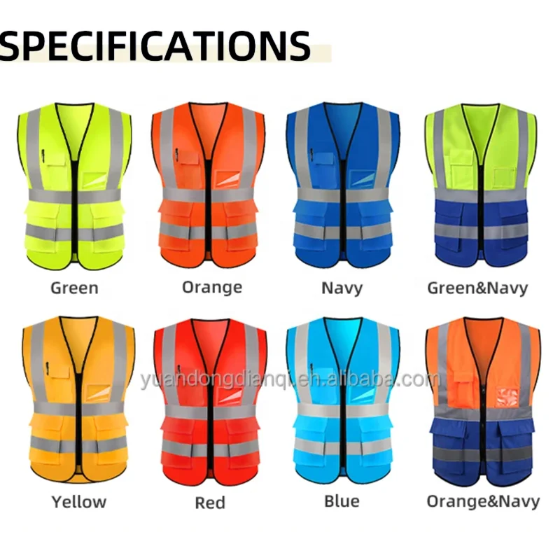 High Quality Reflective Vest Night Hi Vis Security Work Safety Clothing  Workwear Traffic Construction Engineer Jacket with LOGO