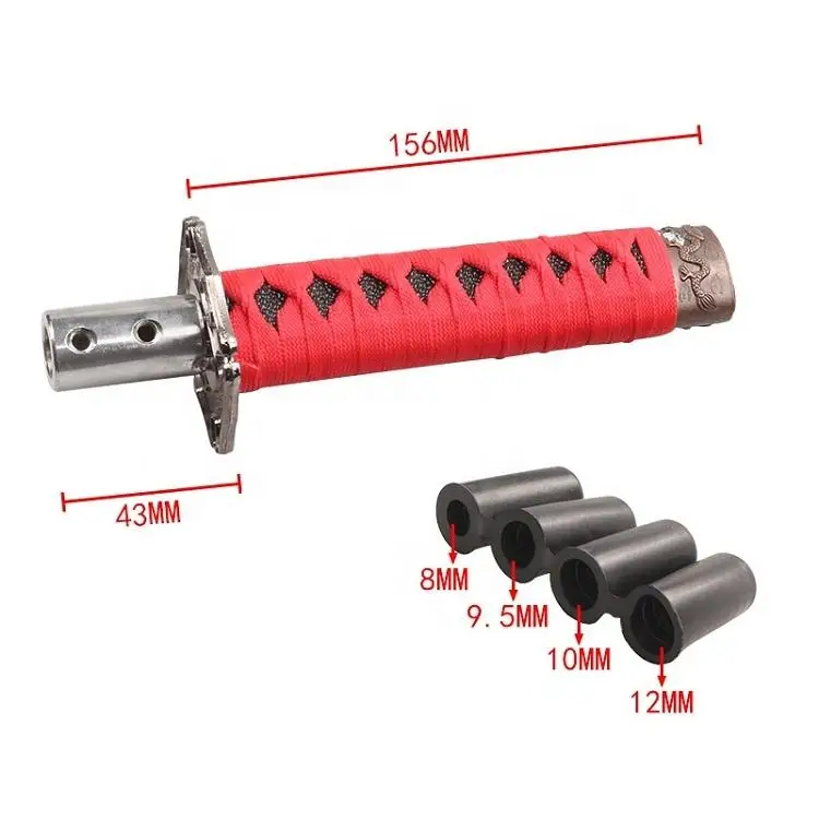 Samurai Red Sword Handle Design 15cm Shift Knob Auto Refitting Accessories Car Gear Handle Wave Stick