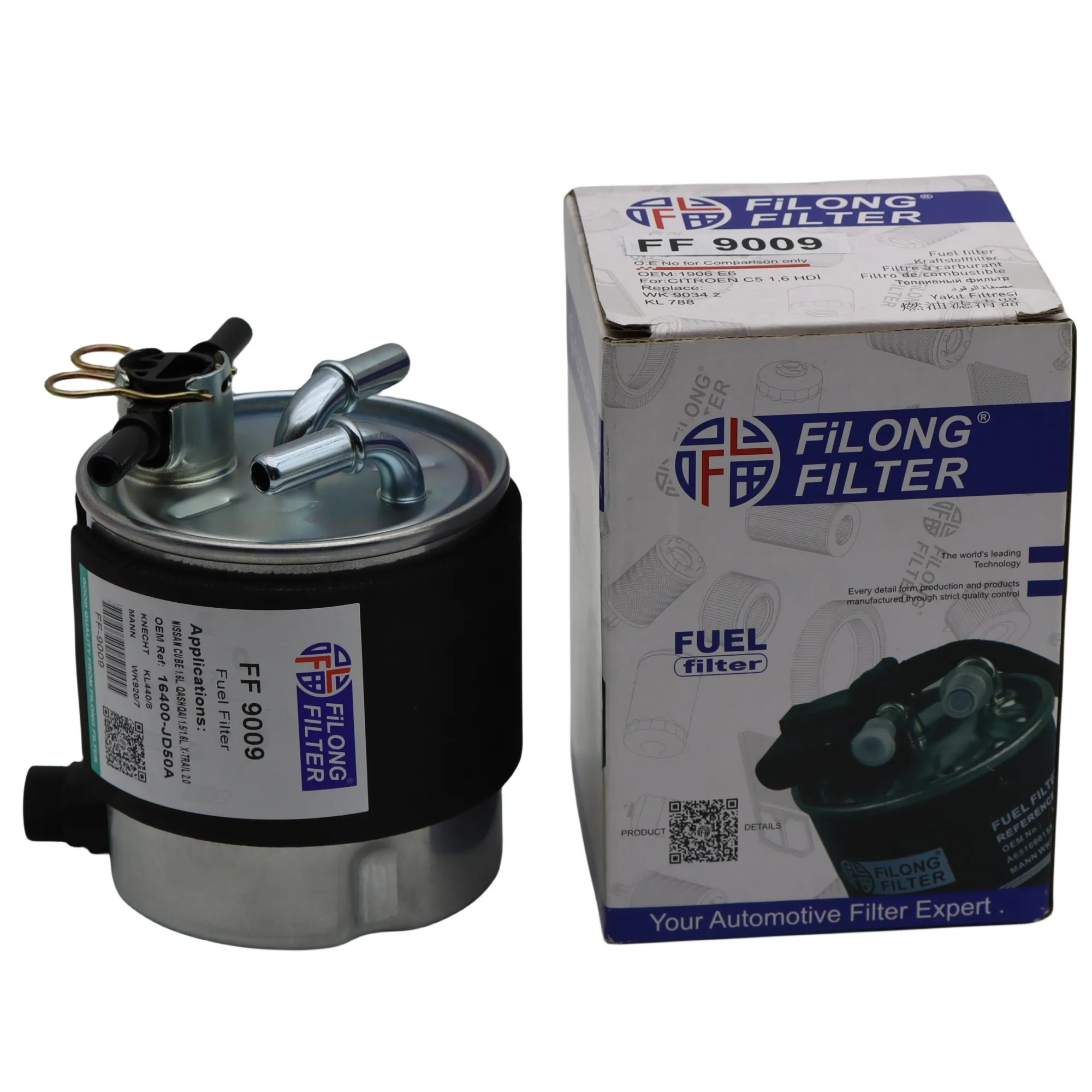 Filong For Qashqai,Xtrail Fuel Filter Ff9009 16400jd50a 16400jd52a