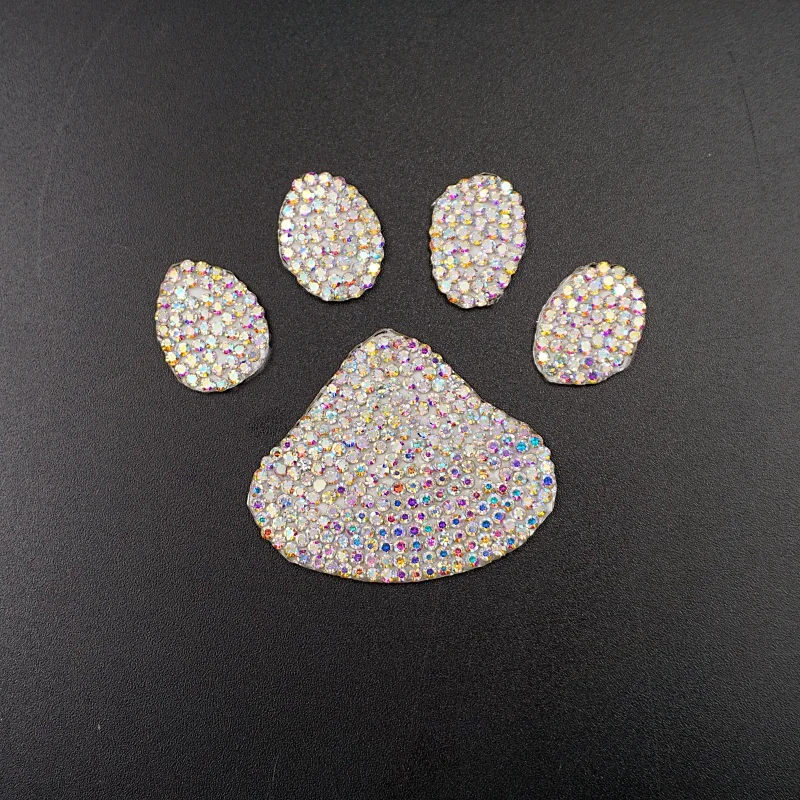 Free sample Sparkly Colored Iron-on Crystal Rhinestone Patches luxury designer patches for hats
