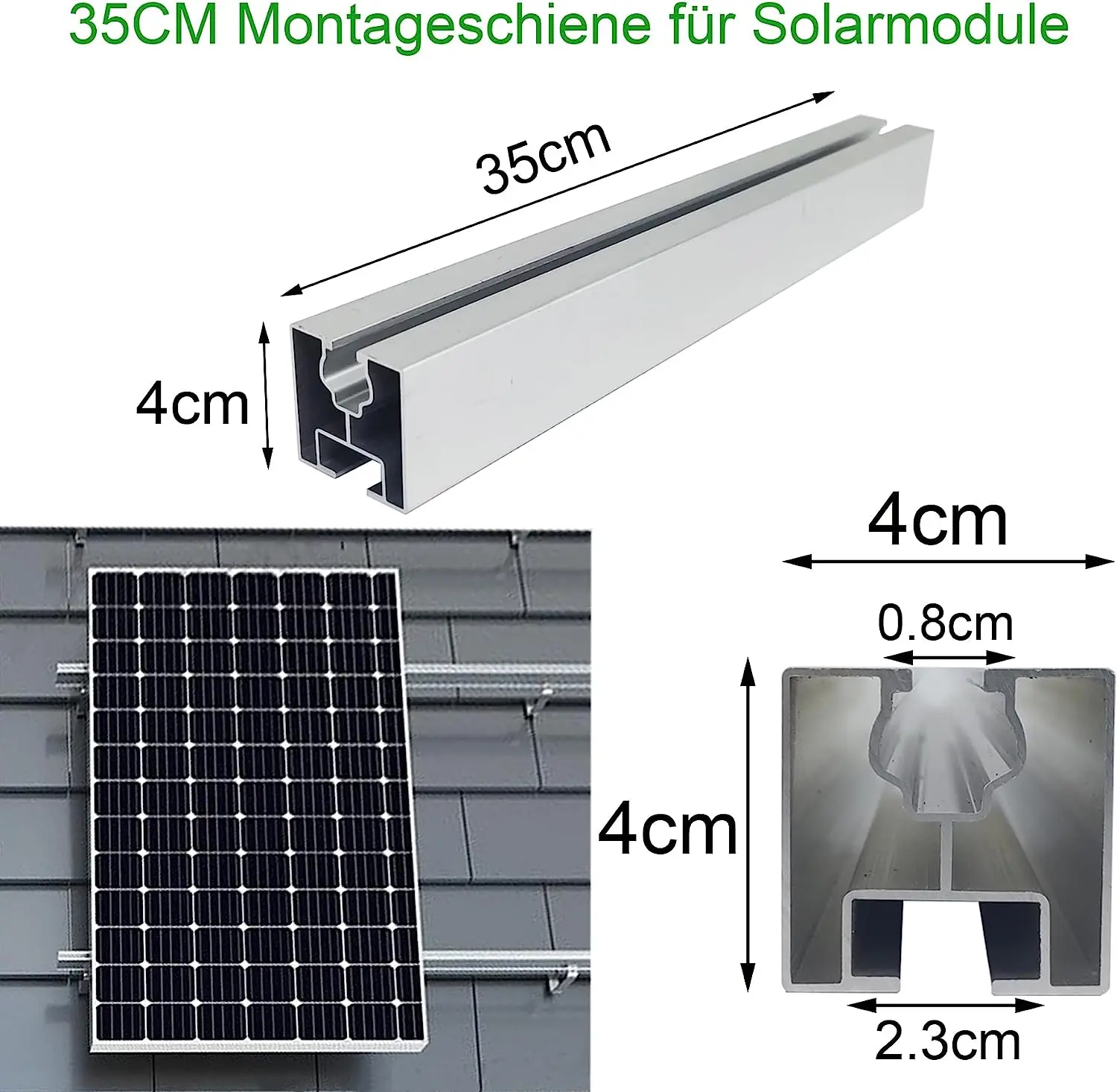 Pv Mouting Rails Pv Mounting Set Tiled Roof Fixing Solar Module Holder With 35cm ...