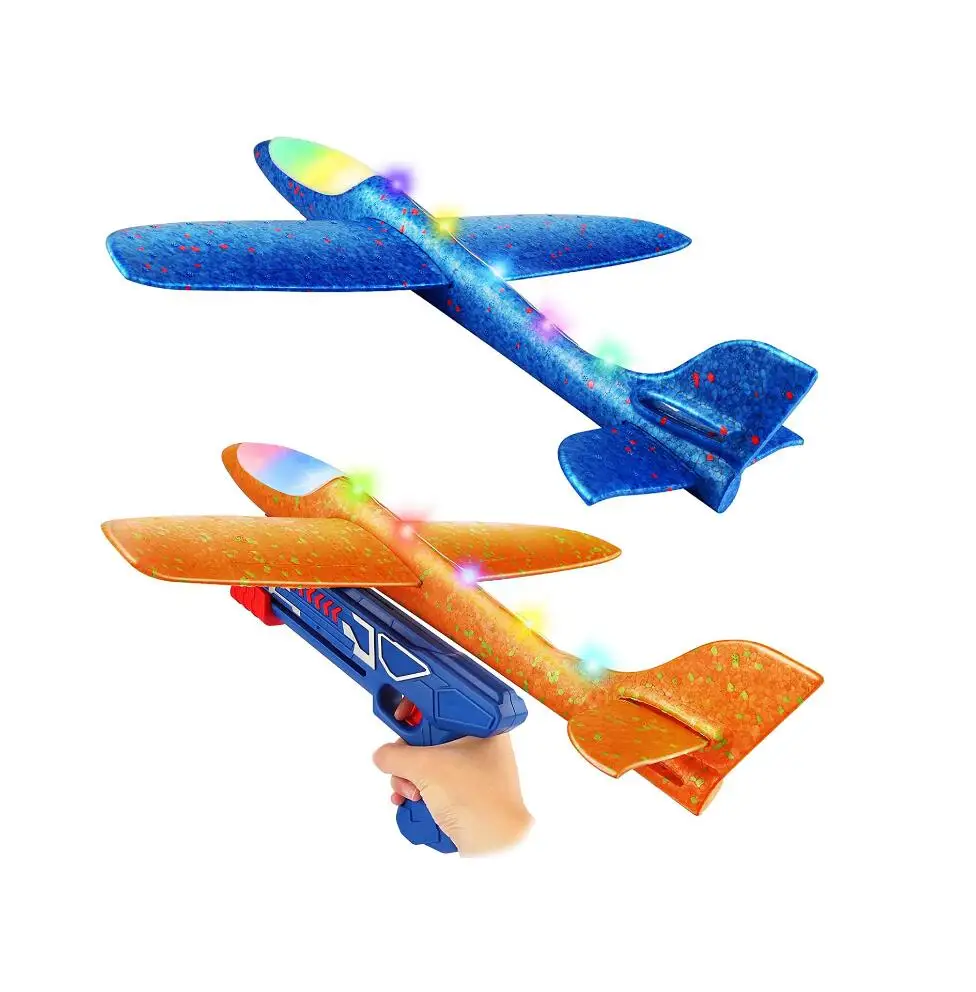 Lot De 2 Planeurs En Mousse – Bleu Et Rouge – Ailes élargies, Montage Rapide – Jeu Extérieur Pour Enfants Dès 4 Ans