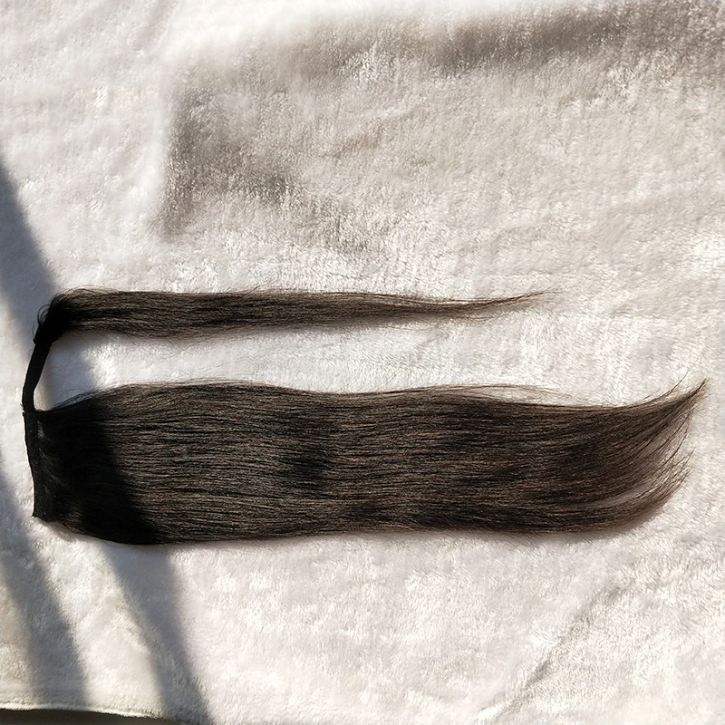 Хвост со шнурком для чернокожих женщин, удлинитель человеческого хвоста оптом