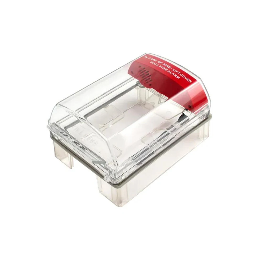 Fire Alarm Panic Button Fire Detection System Protection Cover With Spacer Waterproof Sound MCP Cover Manual Call