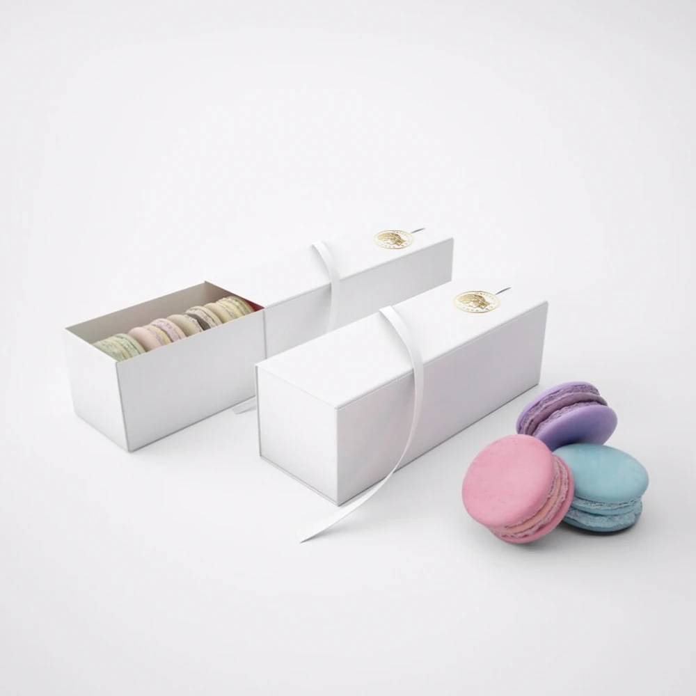 Custom Drawer Shape Macaron Packaging Small Cookie Candy Bakery Cake Macaron Box 10x10x5