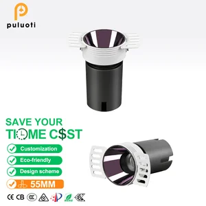 Modern-style Frameless Built-in Aluminum Spotlight High CRI Full-spectrum Eye-friendly Anti-Glare Lightweight Indoor Lighting