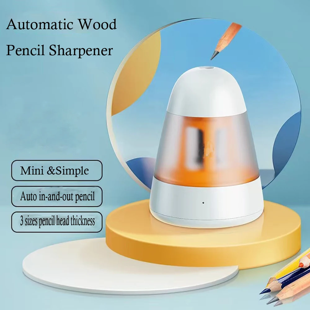 Automatic Sharpener Electric Durable Pencil Sharpener with 3 Pencil Head Modes