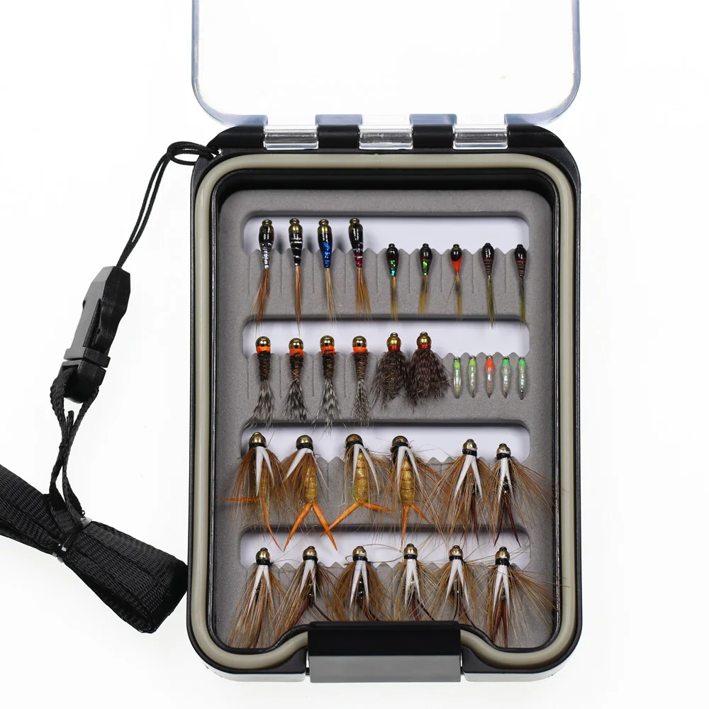 32ピース/セットマスフィッシングフライコレクションドライウェット
