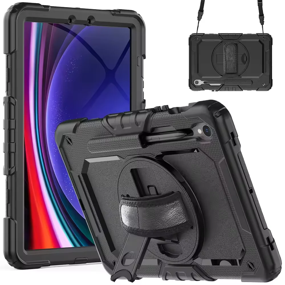 Case for Galaxy Tab S9/S9 FE 5G 2023 TPU Cover for Samsung Tablet  Screen Protector- Stand- Handle- Shoulder Strap-Pen Holder