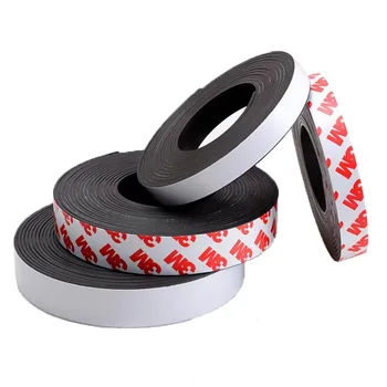 Super Strong Adhesive Rubber Magnet Tape Flexible Magnetic Strip Rubber Magnetic Tape