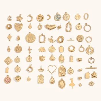 Dingran High Quality Stainless Steel Charms For Jewelry Making Gold Plated Tarnish Free Pendants Jewelry