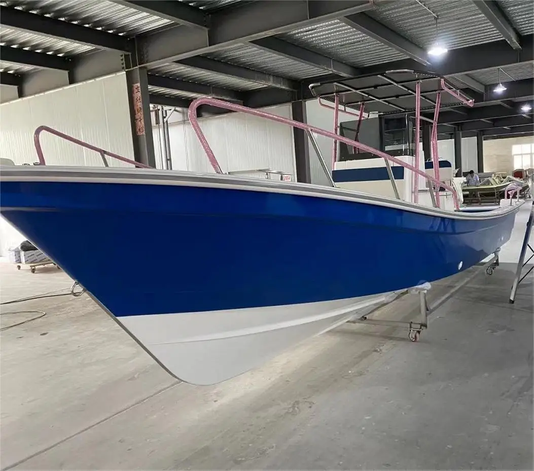 Liya CE 25ft Sport Yacht Deep V Double Hull Open Sea Fiberglass Fishing Boat with Outboard Engine
