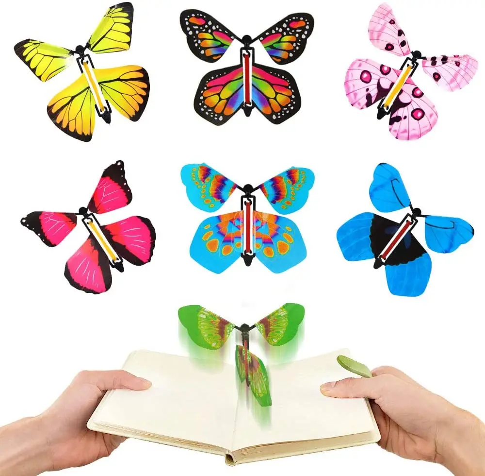 Высококачественная искусственная Волшебная Летающая бабочка мистический Сюрприз подарок Игрушка работает по резинке фокусы