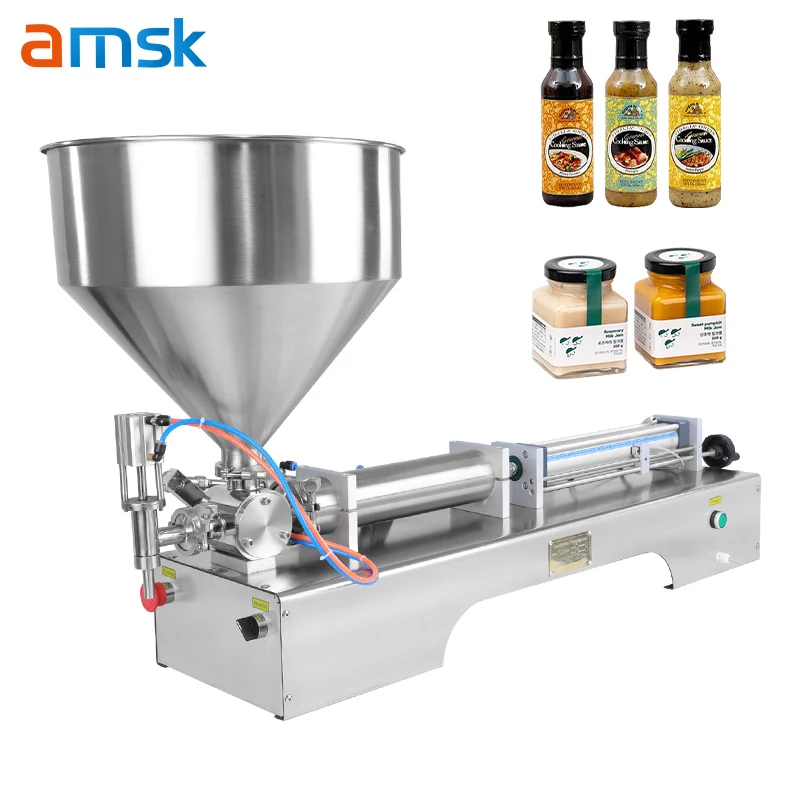 10-5000ml Enkelt hoved salat dressing peanut smør cremer jam honning shampo paste automatisk pistolfyldningsmaskine plastik glas
