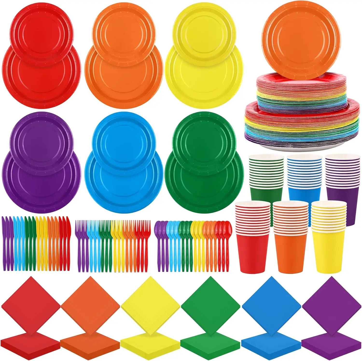 Factory Direct Disposable Banquet Tableware Customizable Modern Round Plate Designs 30-People Paper Plate Tray Dishes Sets