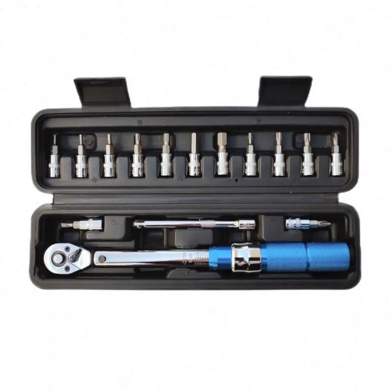 Tebak Cheap  Bicycle Torque Wrench Preset Adjustable Torque 1/4 2-24NM Ratchet Wrench Set Bicycle Repair Tool