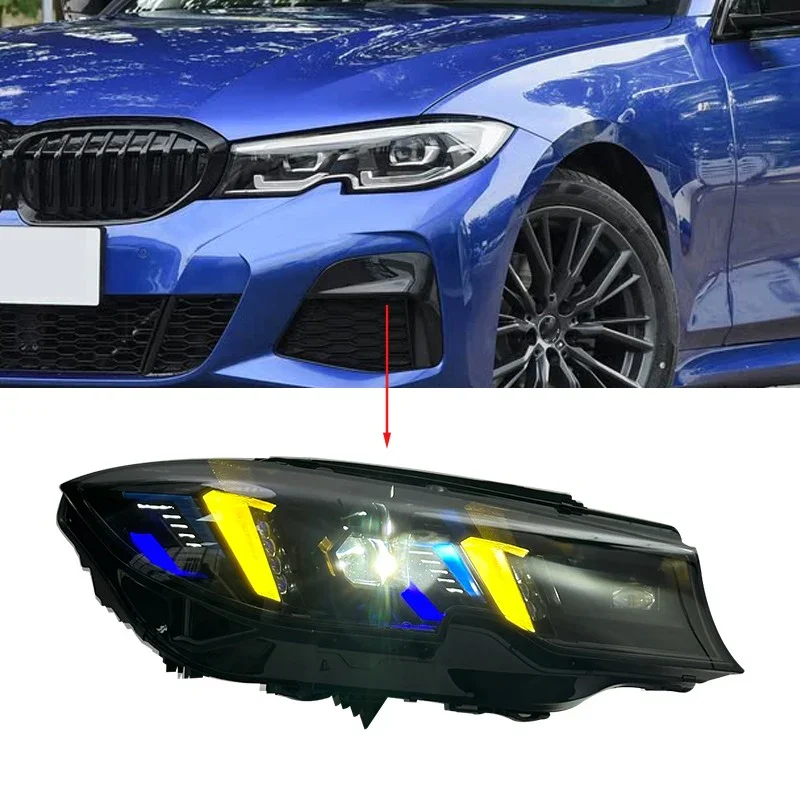 Facelift 3Series G20 G21 Snake Eyes Cobra Style White-Yellow Switch LED Headlights for BMW 2019 - 2022 Non-Laser Headlights