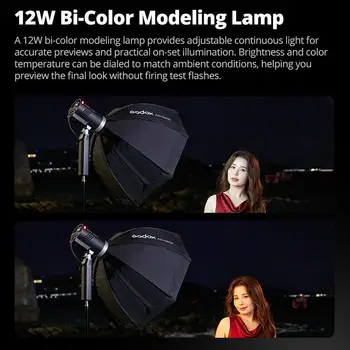 GODOX AD300Pro II TTL HSS Outdoor Flash Light Strobe Professional 300W Power Flashes Bi-Color Modeling Light Portable Wireless product image