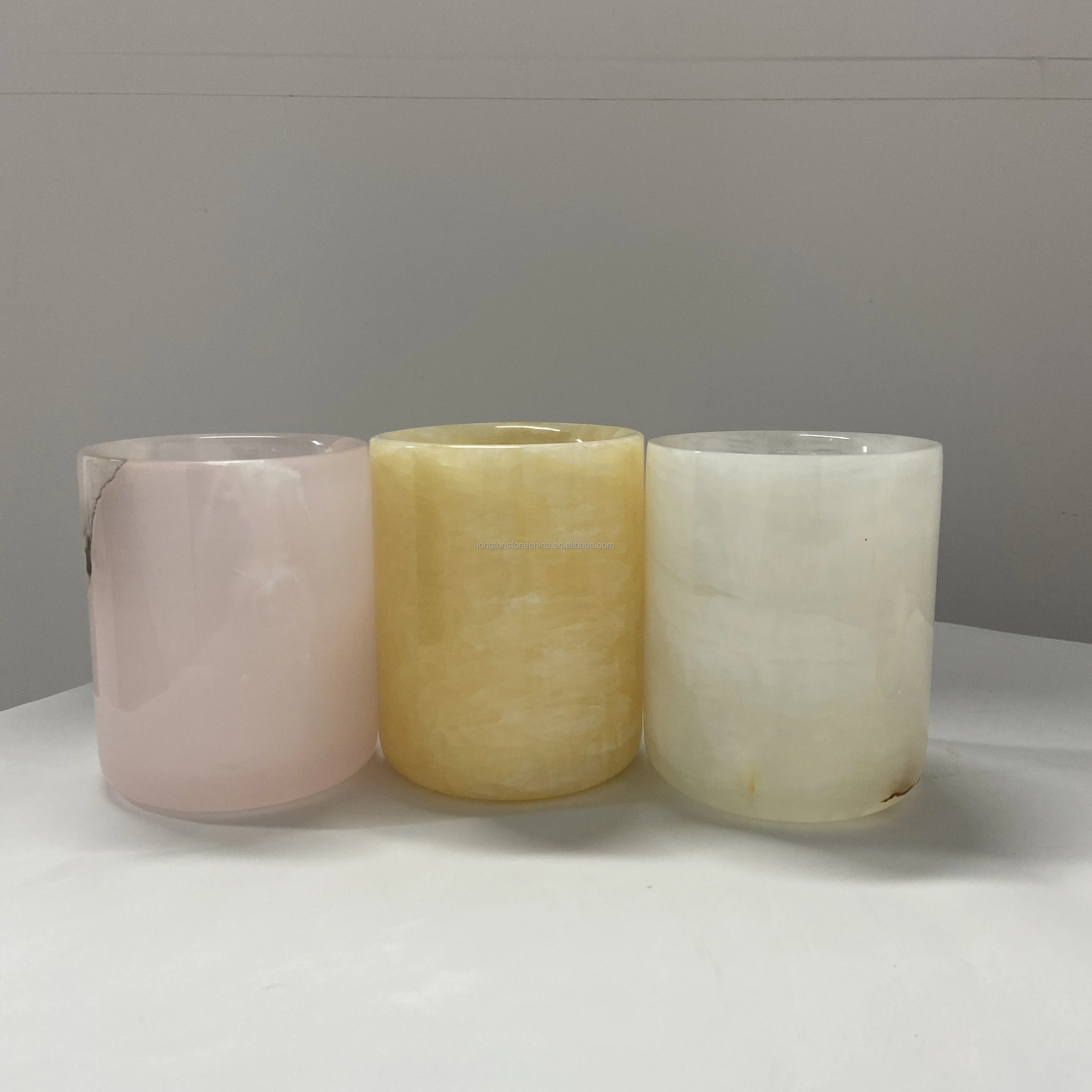 Wholesale Onyx Marble Candle Jar Holder Candle Vessels With Lid Home
