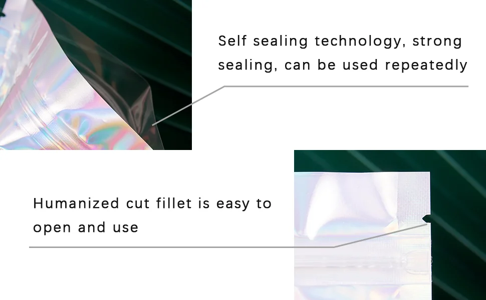 Custom Printed Holographic Mylar Bags - Resealable &amp; Smell Proof