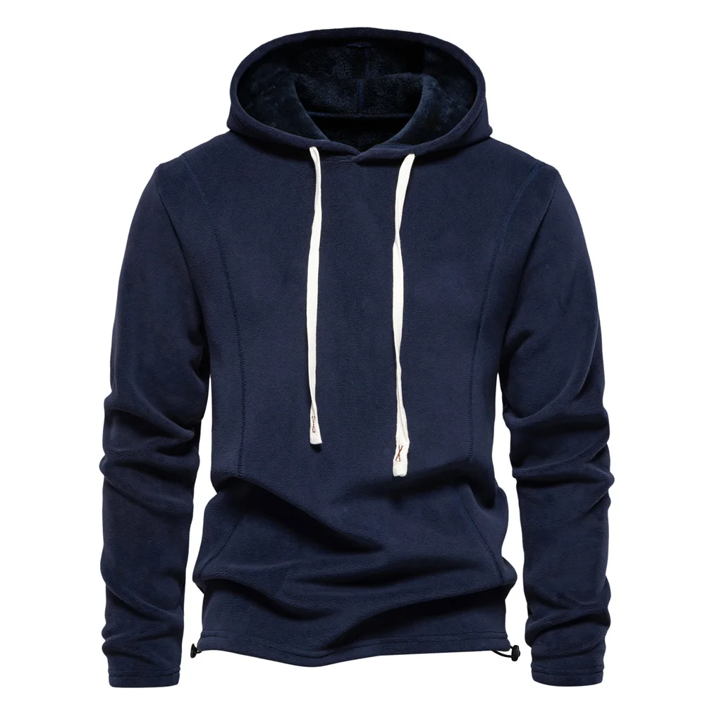 Autumn and winter new men's long-sleeved hooded hoodie cross-border trend matching men's fleece warm hoodie