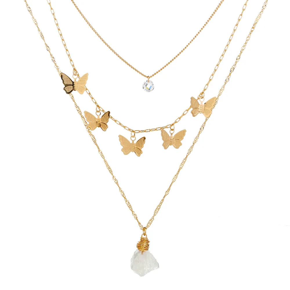 Download Multi Layer Butterfly Necklace Jewelry Custom Fashion 3 Layer Delicate Metal Chain Butterfly Necklace With Stone Charm Buy Butterfly Necklace Multi Layer Butterfly Necklace Butterfly Necklace Jewelry Product On Alibaba Com
