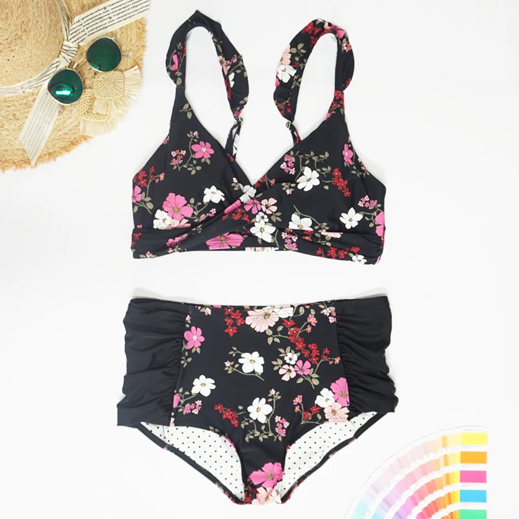 high waisted plus size bikini set