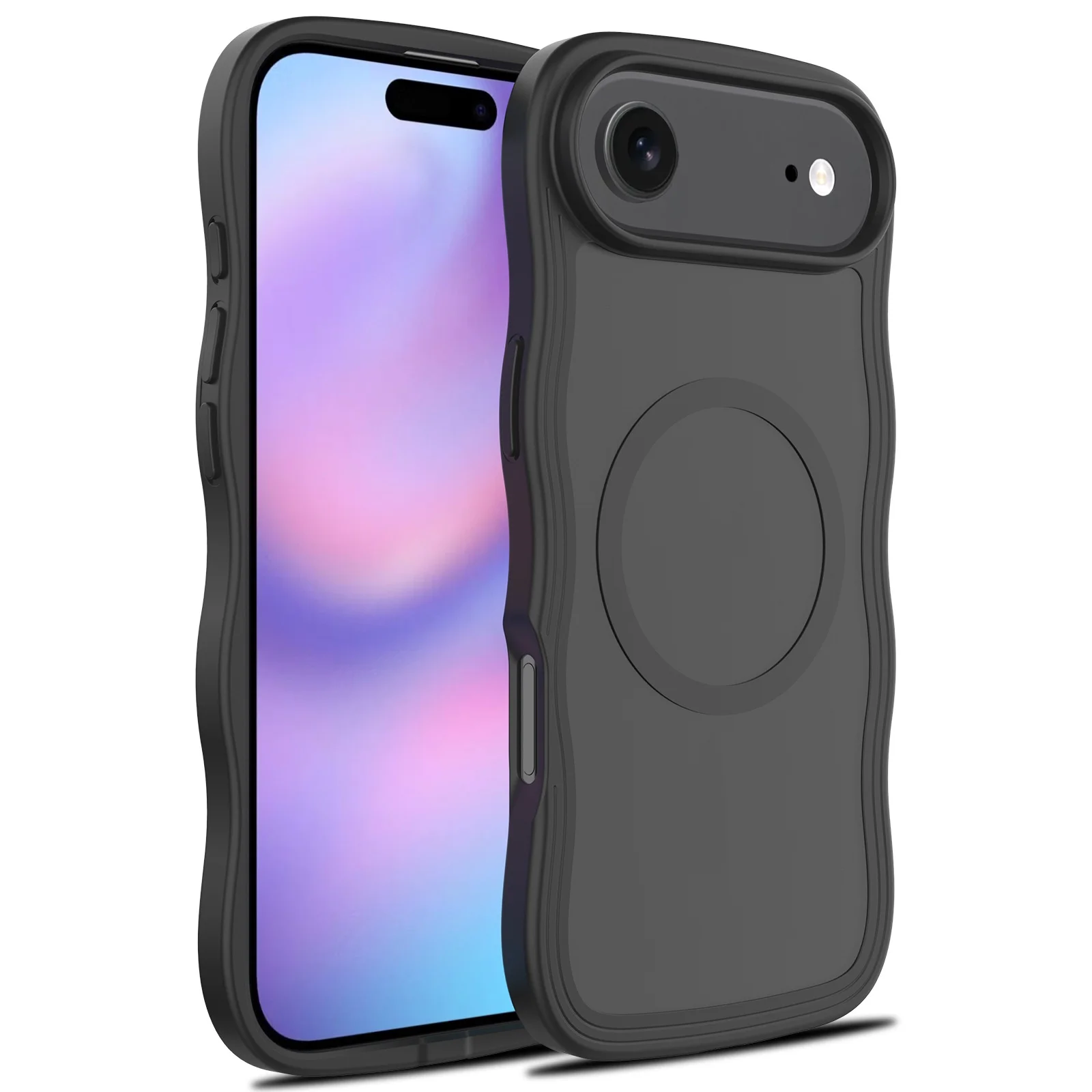 product customize anti yellowing smooth wave design protection cover skin friendly frosted magnetic mobile phone case for iphone 17 air-2