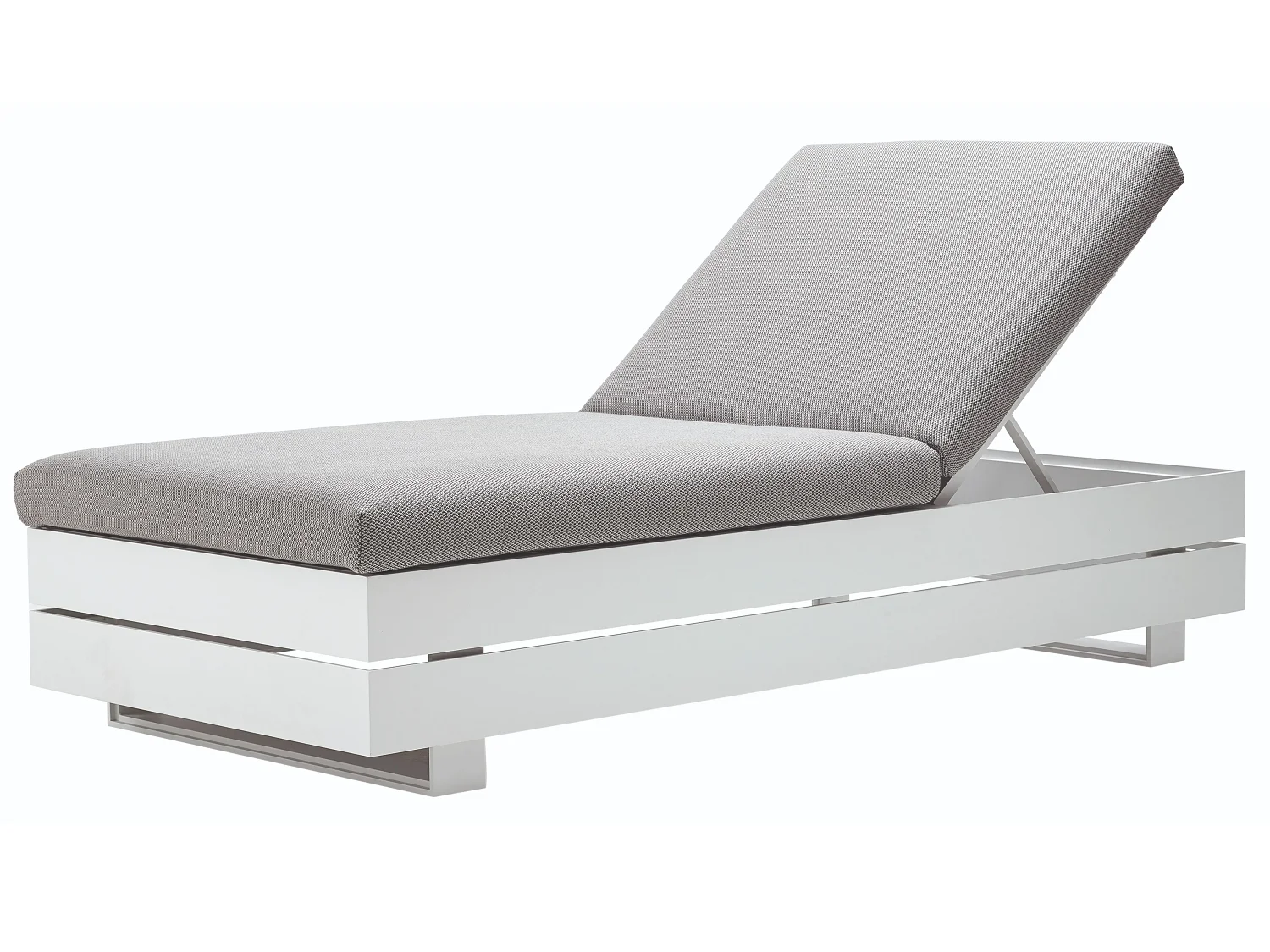 Retro Outdoor Dimensions Extra Large Sun Beach Loungers Modern Garden Aluminum Spraying Grey Hotel Sun Lounger