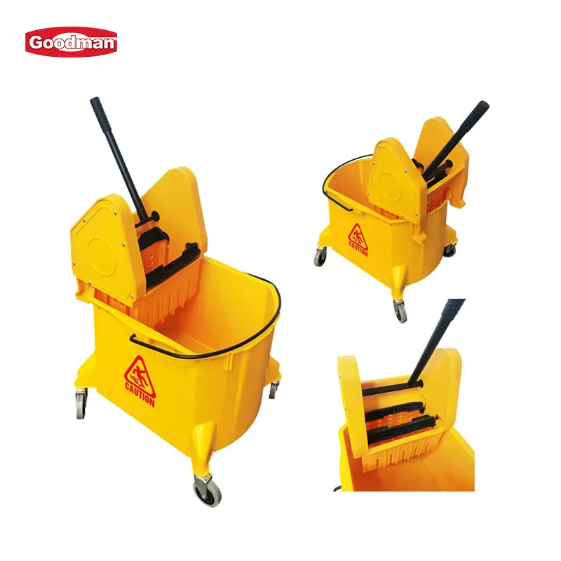 Commercial Floor Hygiene Solution Janitorial Cleaning Cart Squeeze Water Bucket Wringer Mop Trolley