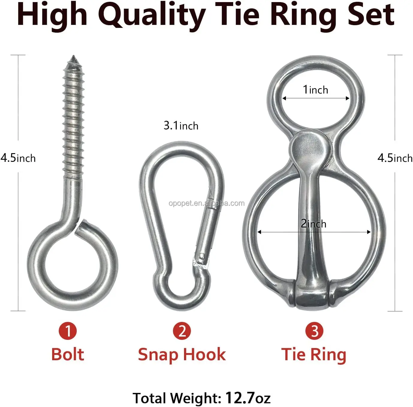 Horshi Factory Heavy Duty Horse Tie Ring,Humane Way Blocker Tie Rings