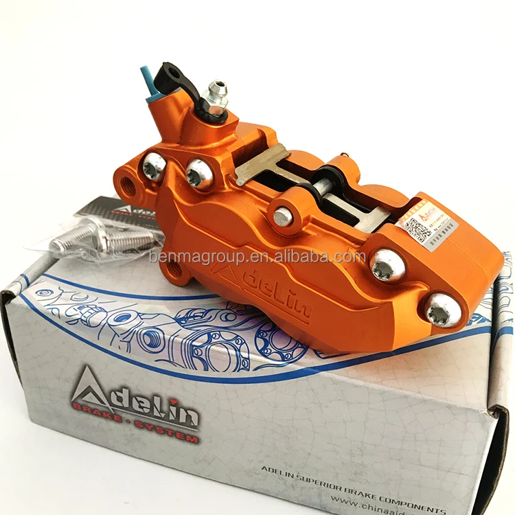 Adelin ブレーキキャリパー レッド・イエロー F101-Motorcycle-Parts-Right-
