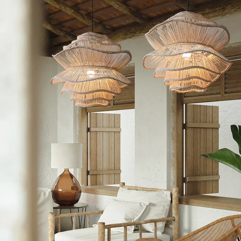 Modern Art Design Rattan Pendant Lamp Handwoven Rattan Pendant Light ...