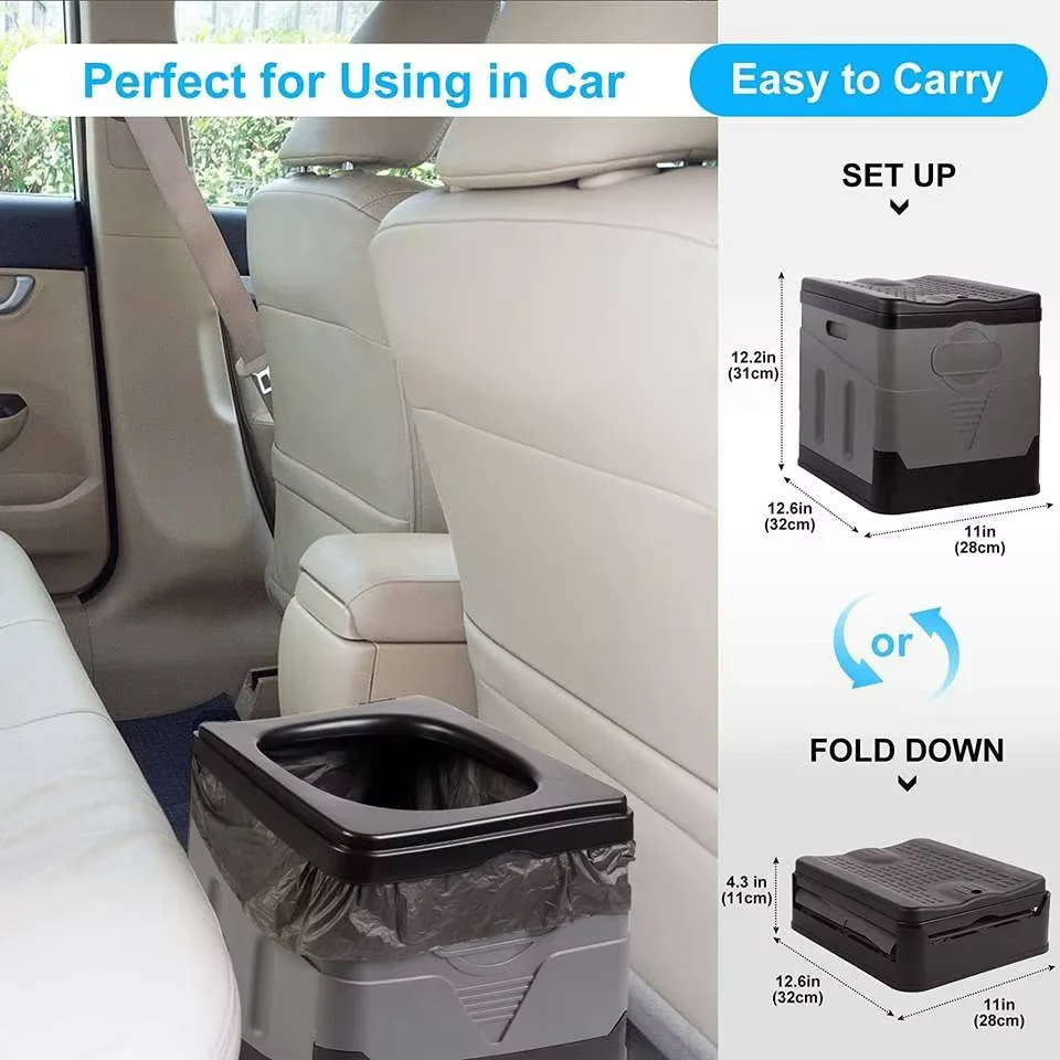 5.8 Gal Portable Toilet Camping Porta Potty With Diagonal Enlargerd