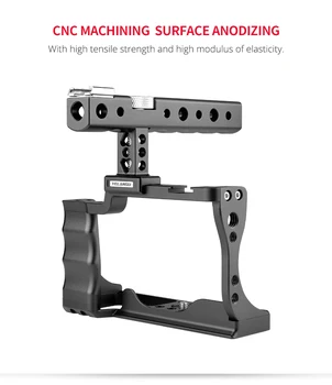 Yelangu Camera Cage Rig for Canon EOS M50 with Top Handle Professional Video Stabilizer Aluminum Alloy Cage for Video Shooting detail image