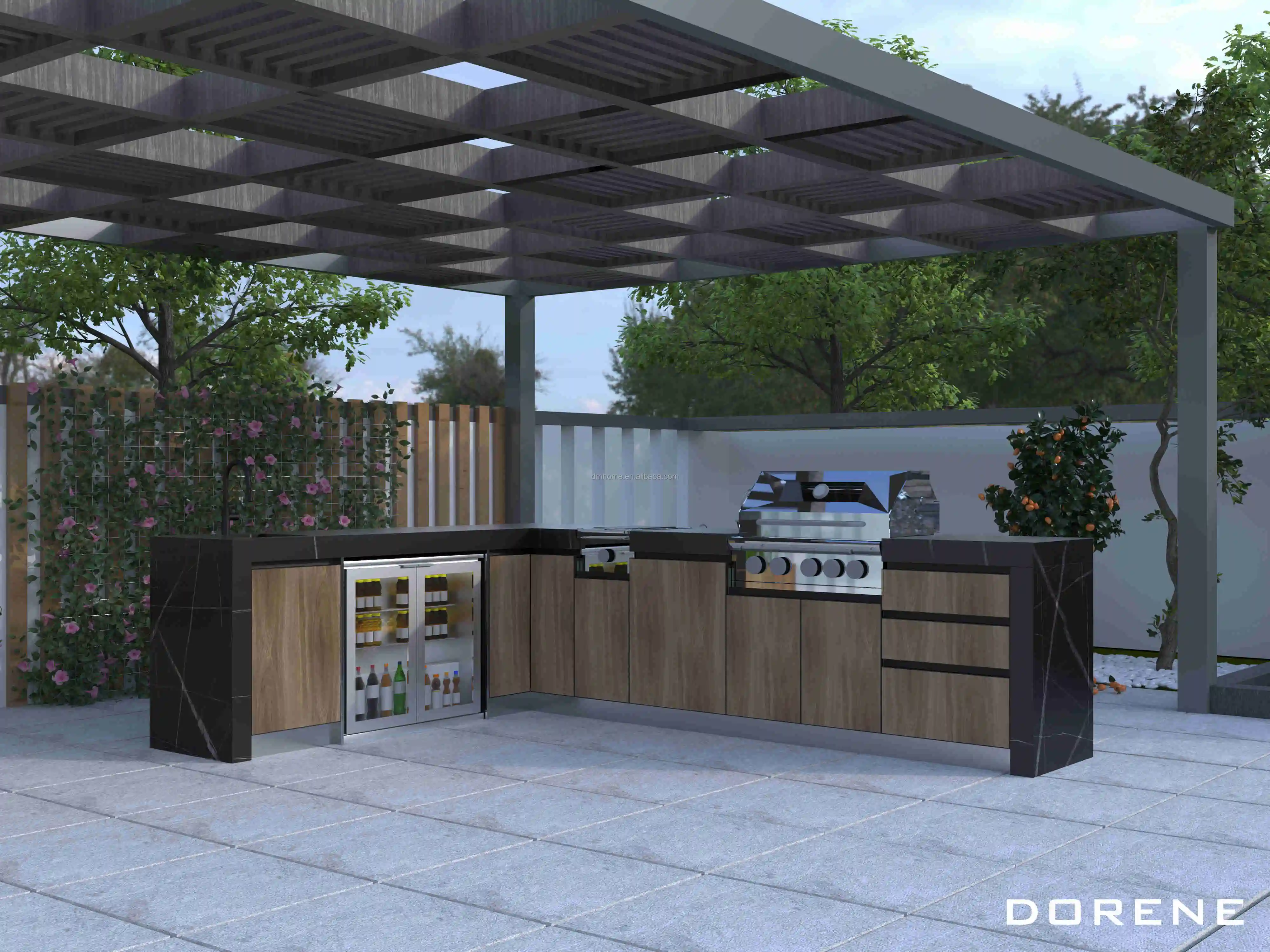 2026 Dorene Modular Outdoor Kitchen Cabinet Custom Garden Stainless ...